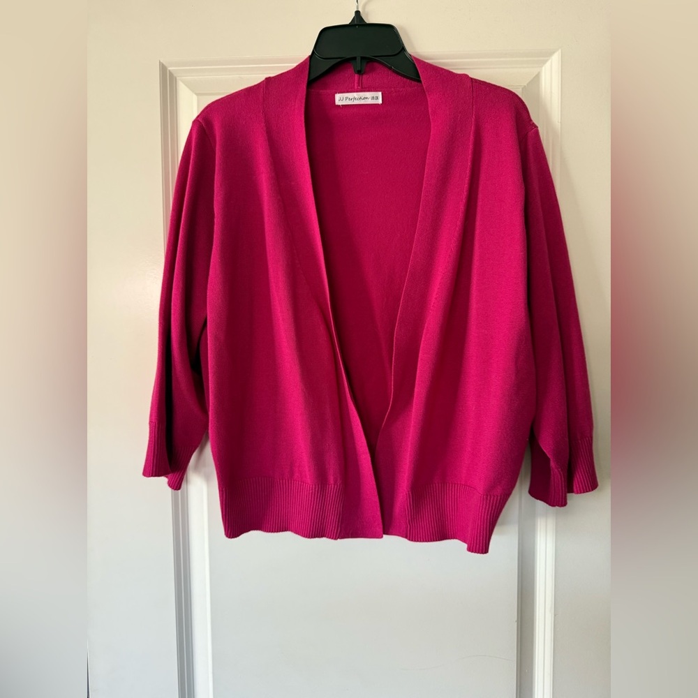 Perfection Fuchsia Open-Front Cardigan